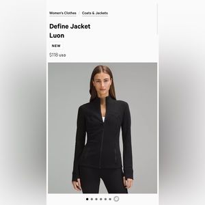 Lululemon define jacket - black - size 0